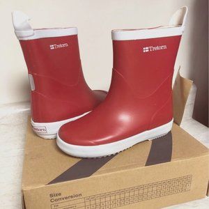 NWT Tretorn Unisex Girls Boys Red White Rubber Rain Boots Waterproof size 11 New
